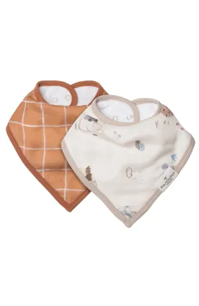 Luxe Muslin Bandana Bib Set - Cozy Forest