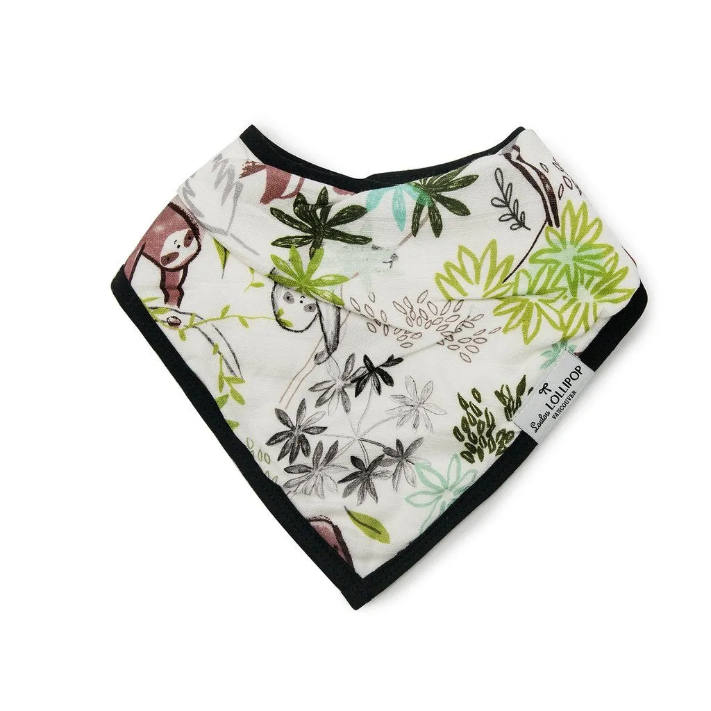 Luxe Muslin Bandana Bib Set - Sloth