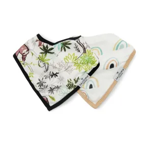 Luxe Muslin Bandana Bib Set - Sloth