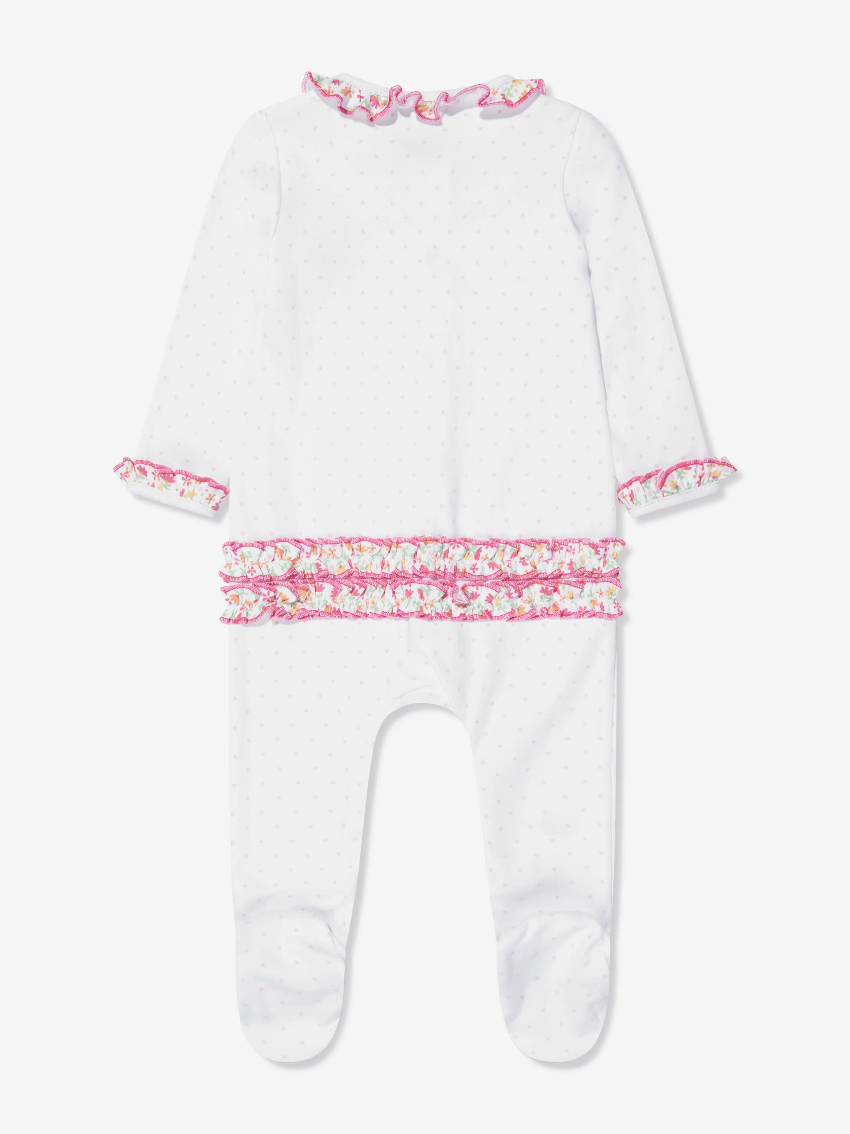 Magnolia Baby Baby Girls Embroidered Ruffle Babygrow in White
