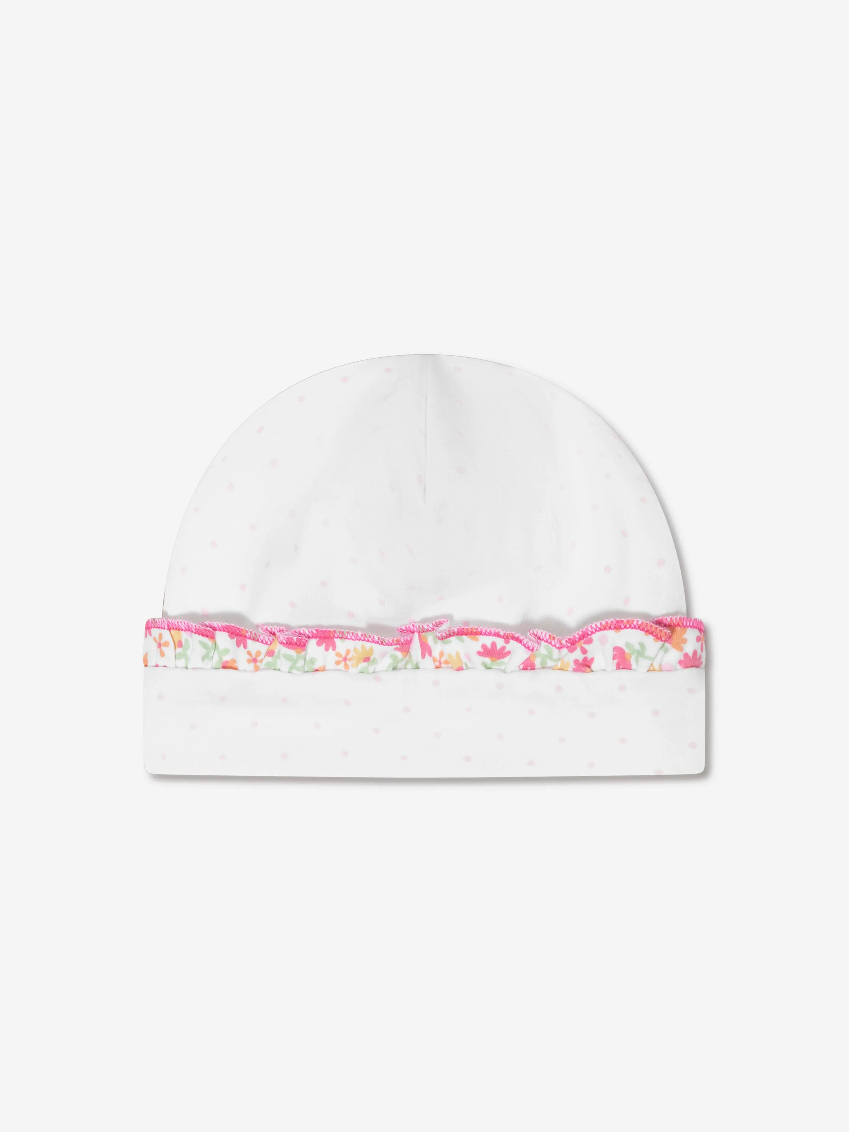 Magnolia Baby Baby Girls Embroidered Ruffle Hat in White