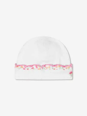 Magnolia Baby Baby Girls Embroidered Ruffle Hat in White