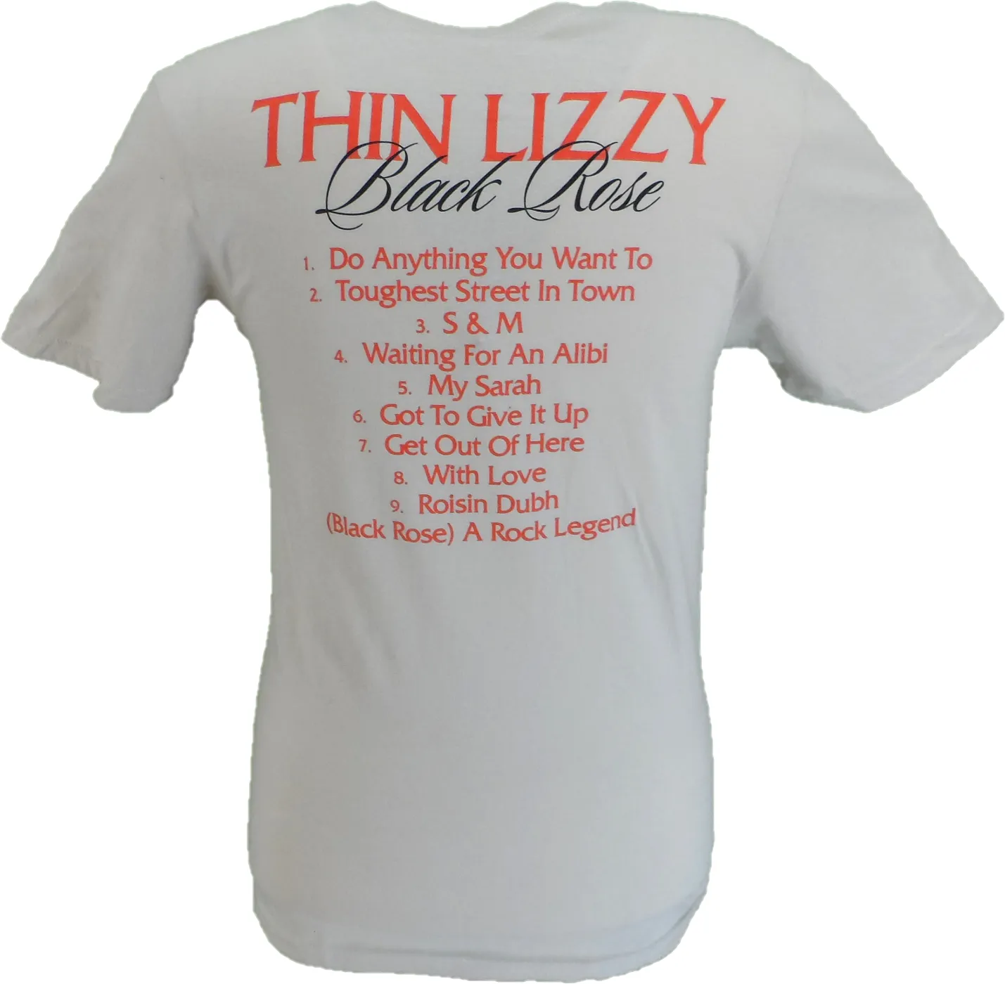 Mens Thin Lizzy Black Rose Tracklist (Back Print)T Shirt