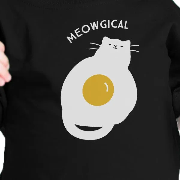 Meowgical Cat And Fried Egg Baby Black Shirt