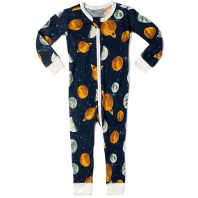 MilkBarn Kids Bamboo Zipper Pajama | Planets