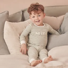 Mini Striped Ribbed Pajama Set