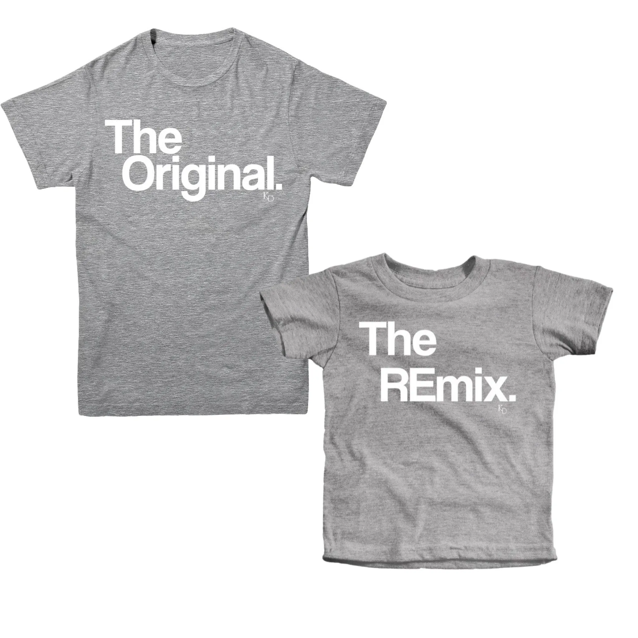 Mother   Daughter - Heather Grey Adult Tee & Kids Shirt - Set - The Original The Remix®