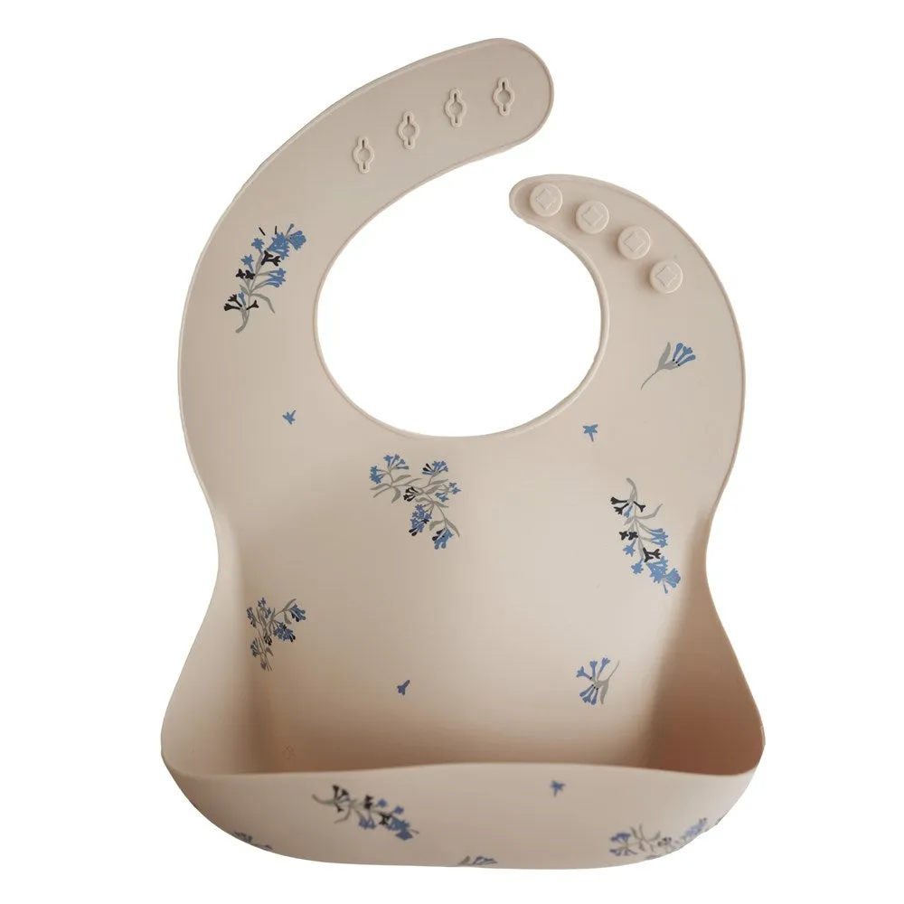 Mushie Bib- Lilac Flowers