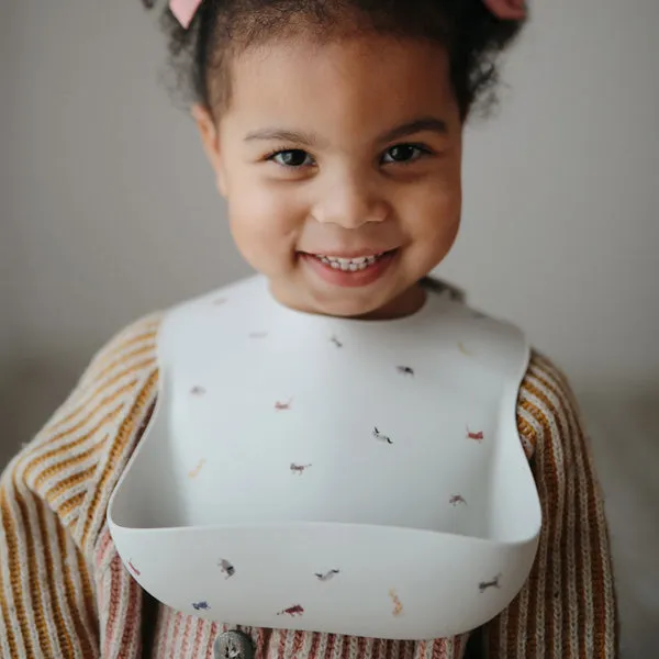 Mushie Silicone Baby Bib Brown Safari