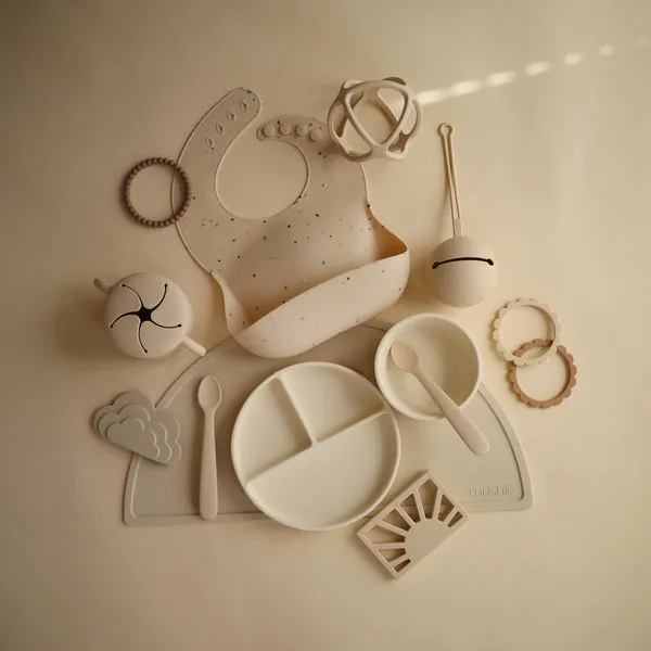 Mushie Silicone Baby Bib Vanilla Confetti