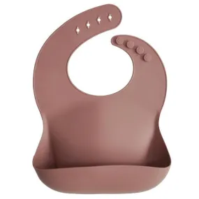 Mushie Silicone Baby Bib- Woodchuck