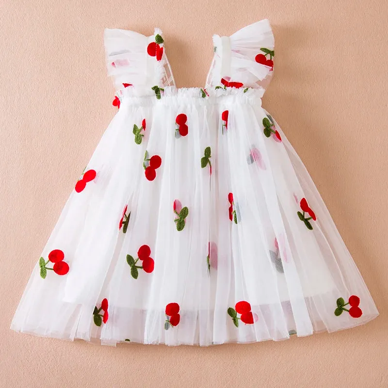Newborn Baby Girl Dress Party Dresses for Girls 1Yrs Birthday Princess Dress Summer Fuffy Sleeves Christening Gown Baby Clothing