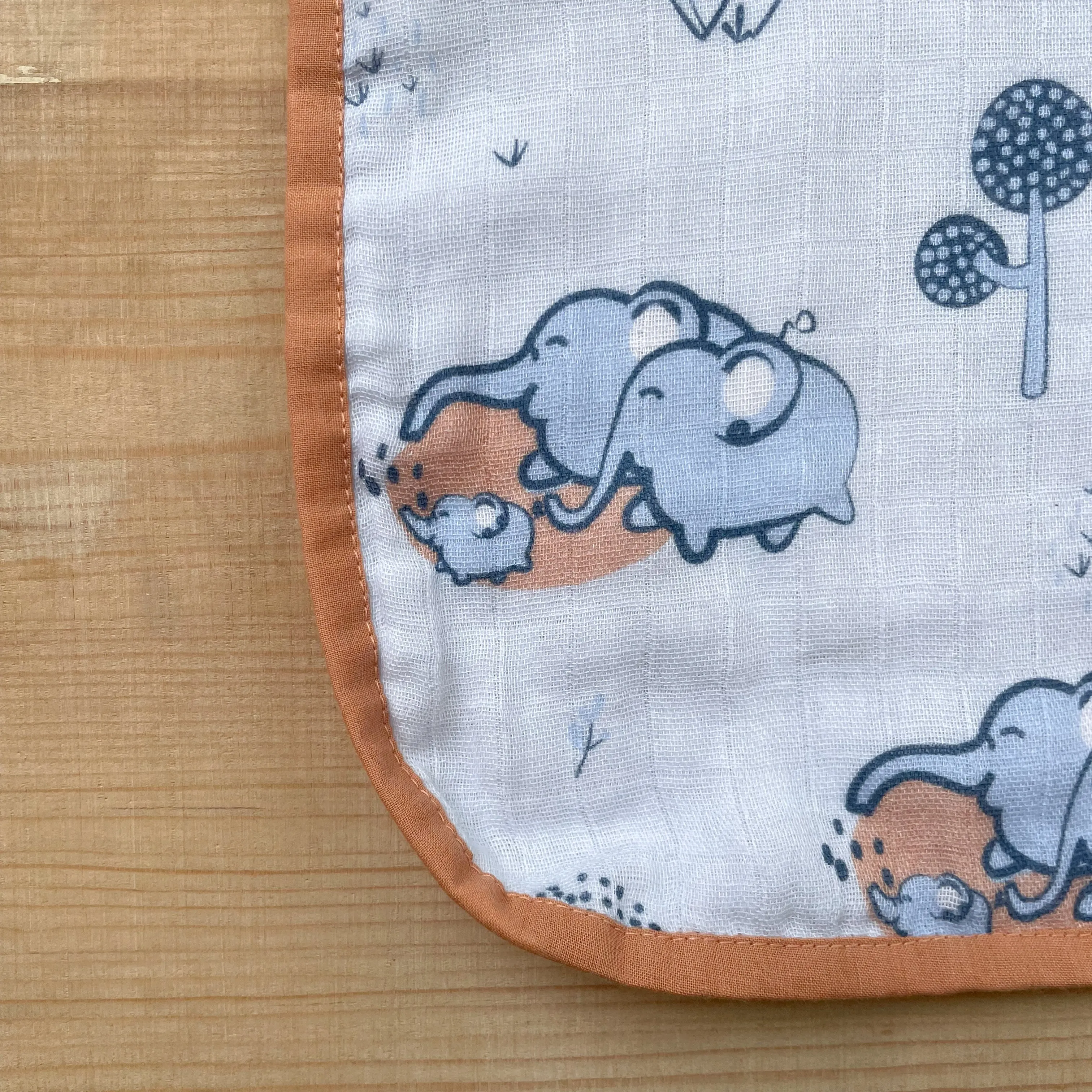 Newborn Bib and Burp Cloth Set (Elephant Print)