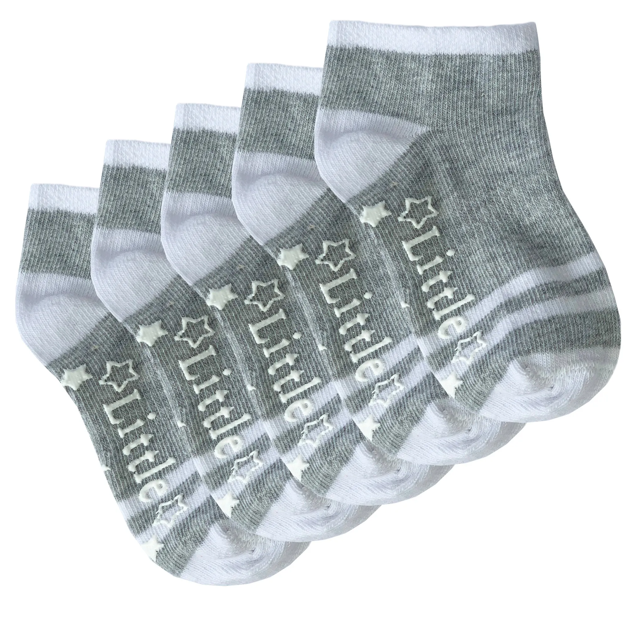 Non-Slip Stay-on Organic Baby and Toddler Trainer Socks - Summer Socks - Grey