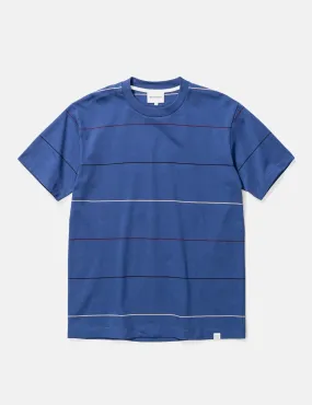 Norse Projects Johannes Thin Stripe T-Shirt - Twilight Blue