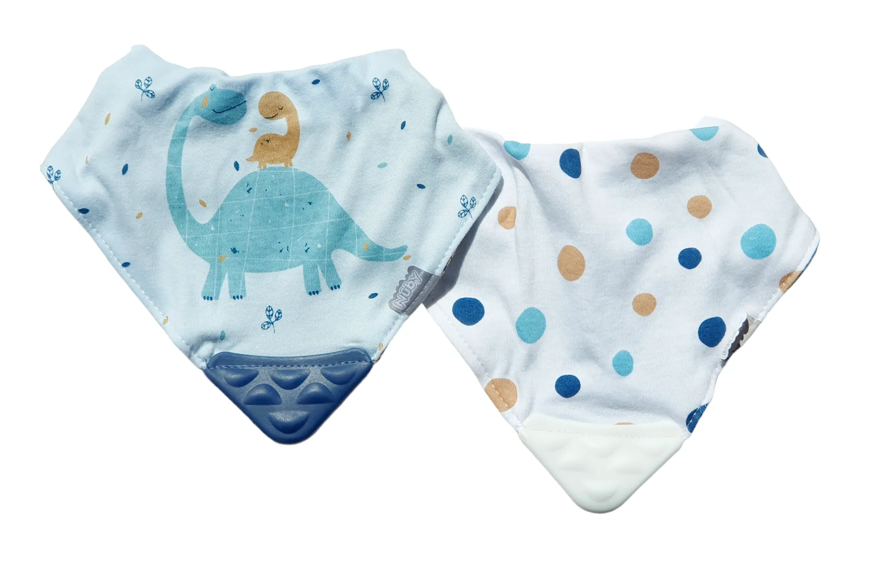 Nuby Teether Bandana Bibs 2-Pack Blue