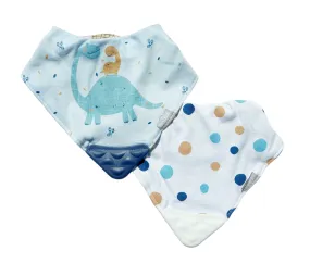 Nuby Teether Bandana Bibs 2-Pack Blue