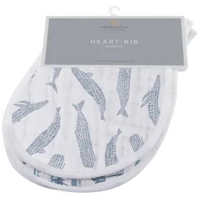Ocean Tides Bamboo Burp Cloth/Heart Bib 2PK