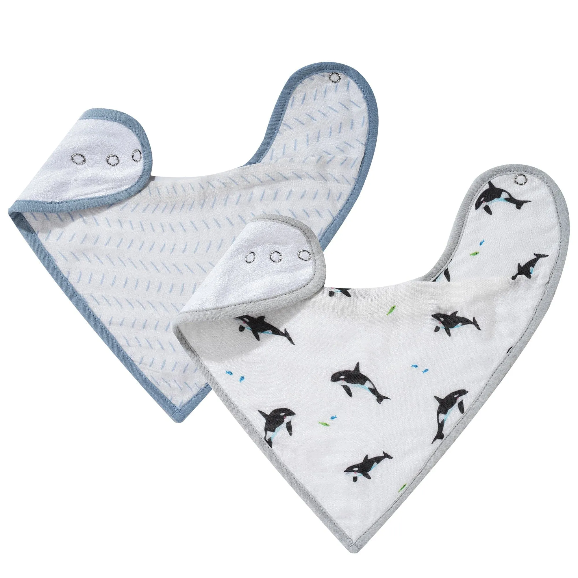 Orca & Blue Dash Bib Set