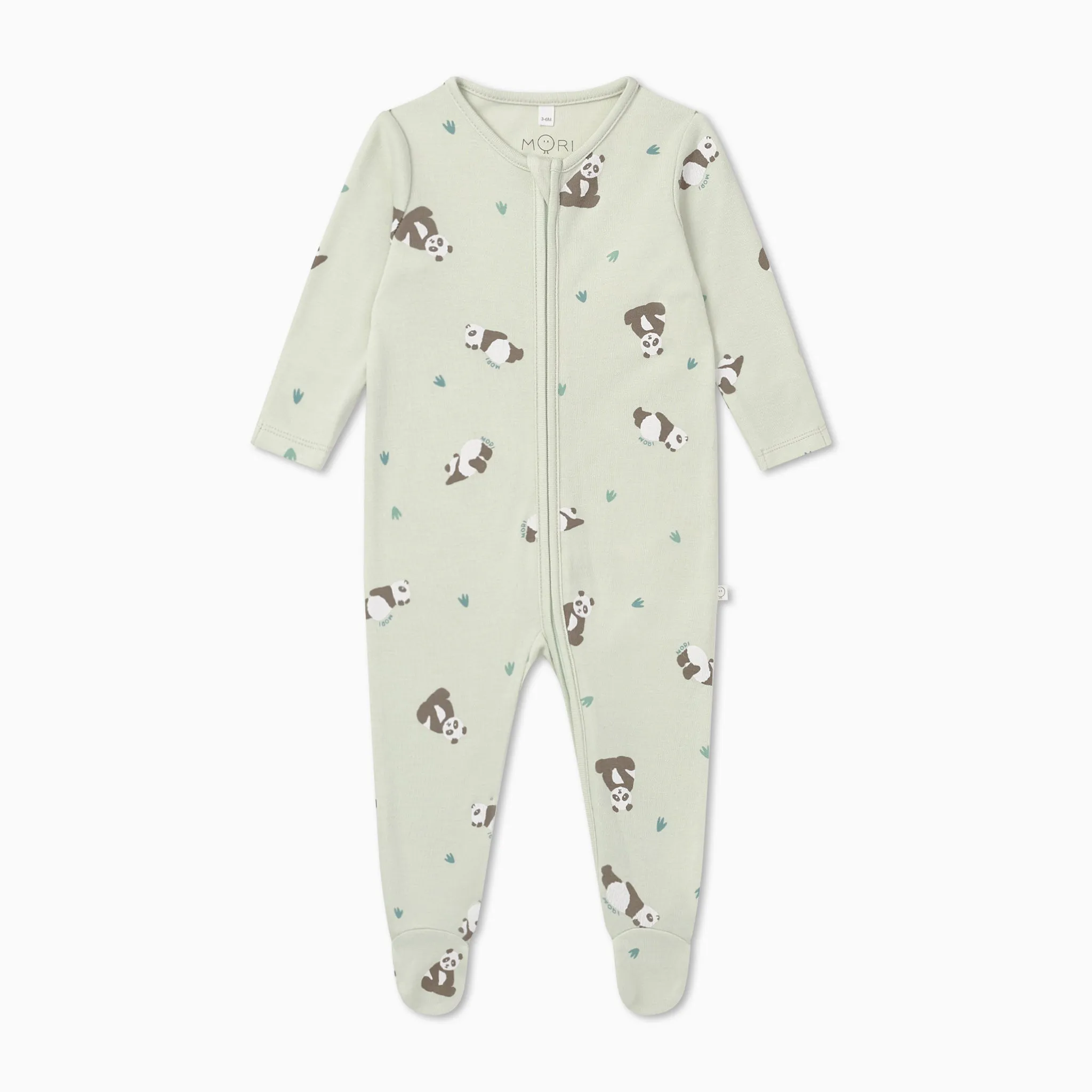 Panda Print Clever Zip Baby Pajamas