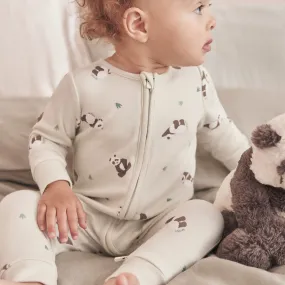 Panda Print Clever Zip Baby Pajamas