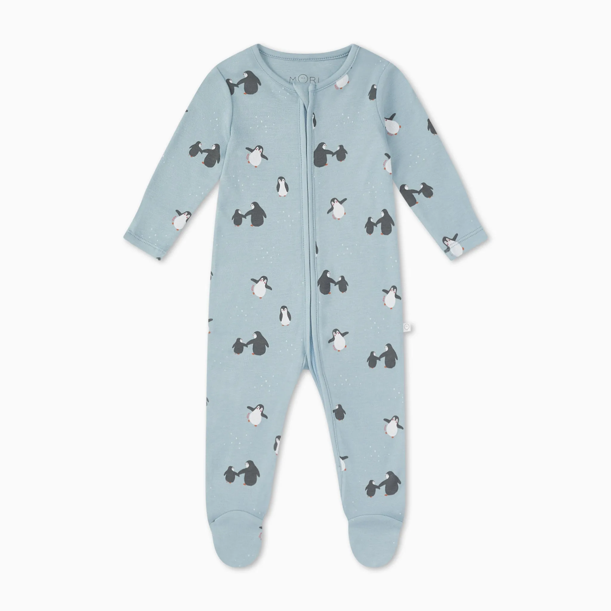 Penguin Print Clever Zip Baby Pajamas