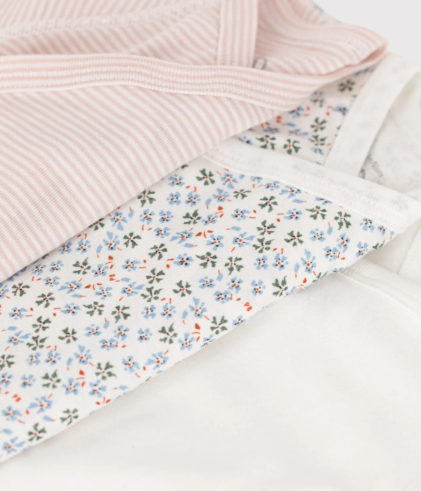 Petit Bateau Set 3 Rompers With Long Sleeve | Flowers