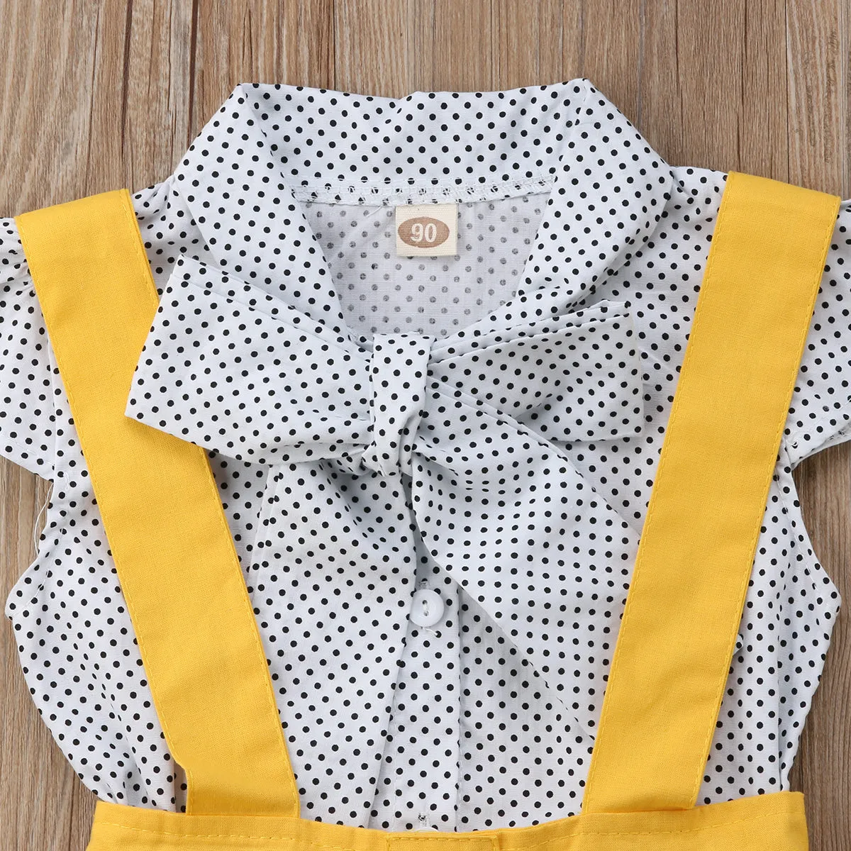 Polka Dot Top Yellow Skirt Outfit