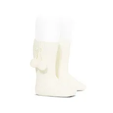 Pom pom knee high socks - Neutral