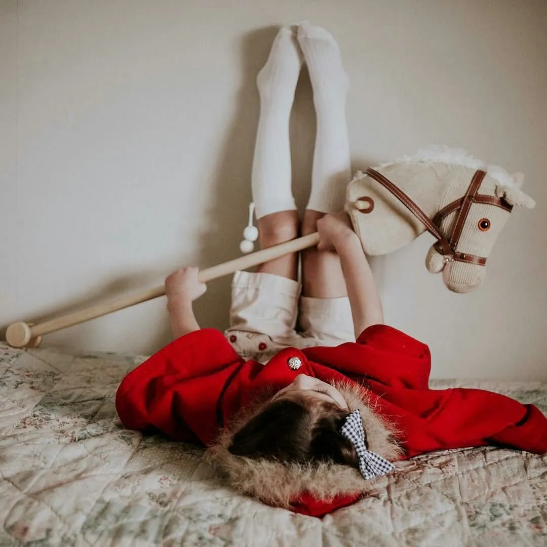 Pom pom knee high socks - Neutral