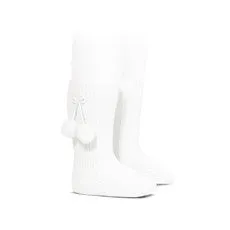 Pom pom knee high socks - Neutral