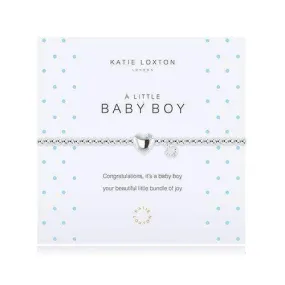 "A Little Baby Boy" Silver Bracelet with Heart Charm (Pack of 1)