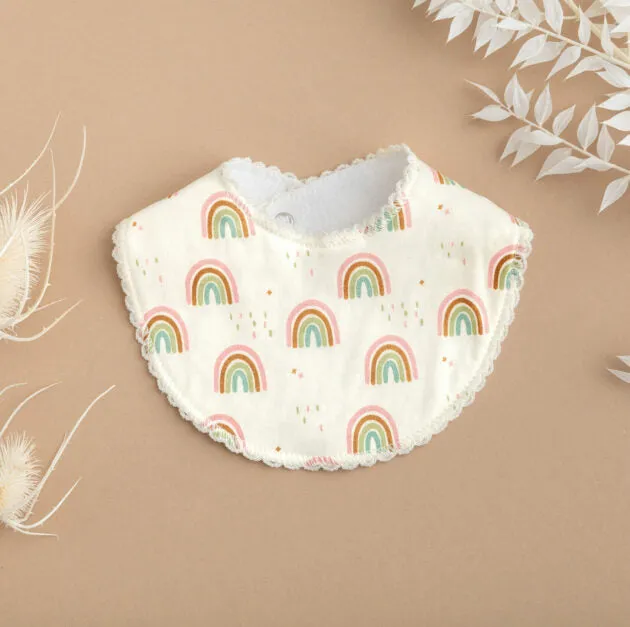 Rain   Conker Eartly rainbow round bib