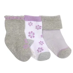 Robeez Socks Purple Flowers 3pk