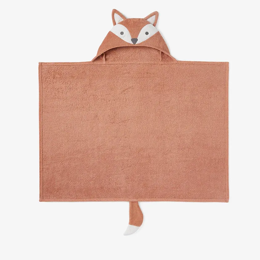 Rust Fox Hooded Baby Bath Wrap Towel