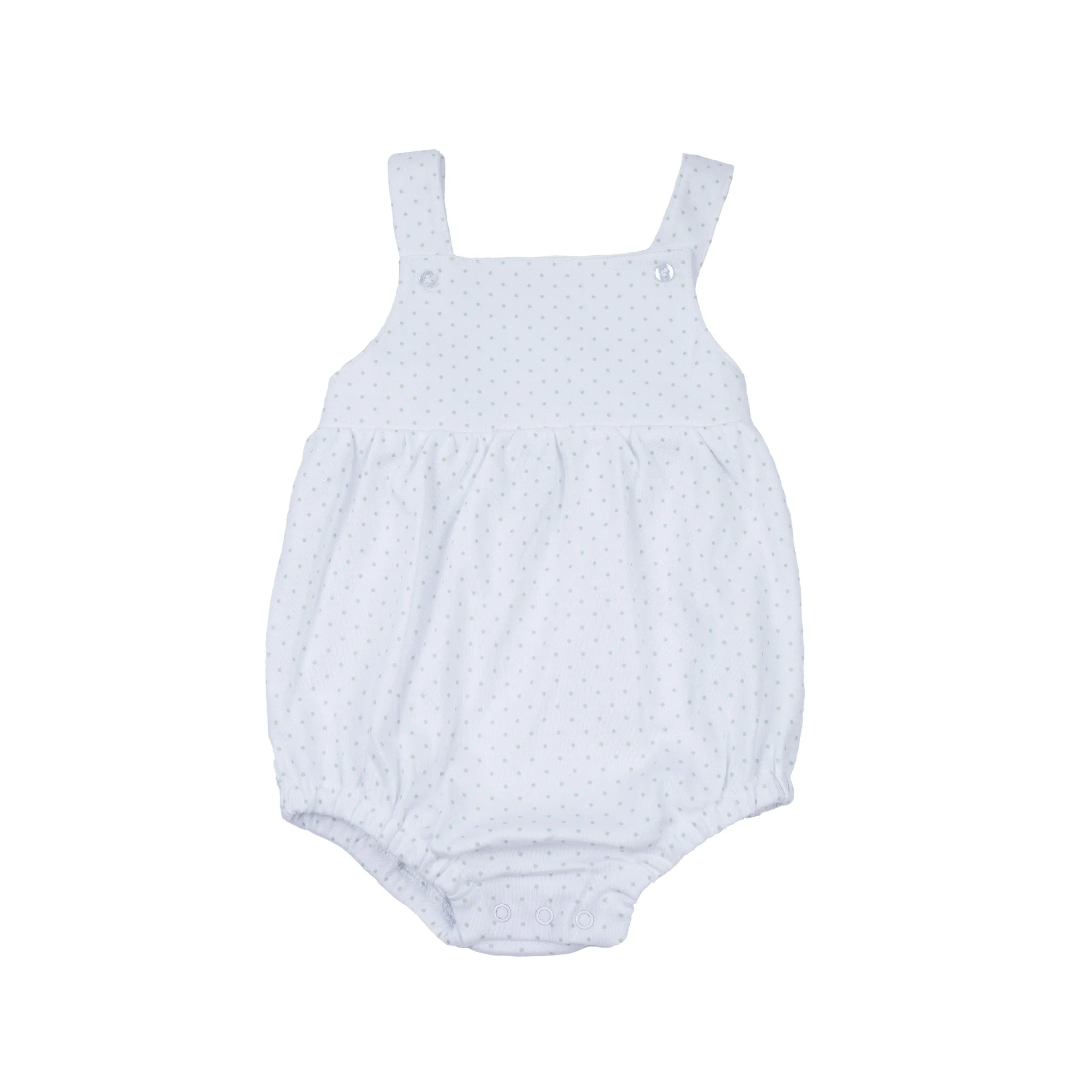 Sage Polka Dot Sleeveless Pima Cotton Baby Bubble