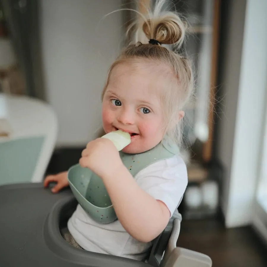 Silicone Baby Bib (Cambridge Blue Confetti)