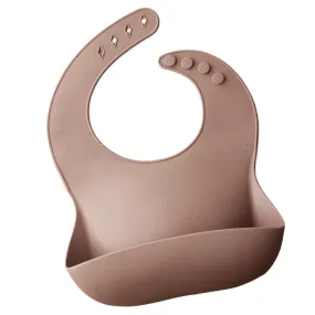 Silicone Baby Bib - Speckle Dusty Mauve