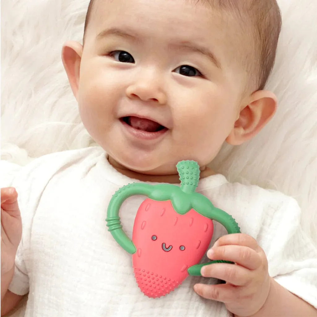 Strawberry Chew Crew™ Silicone Handle Teether