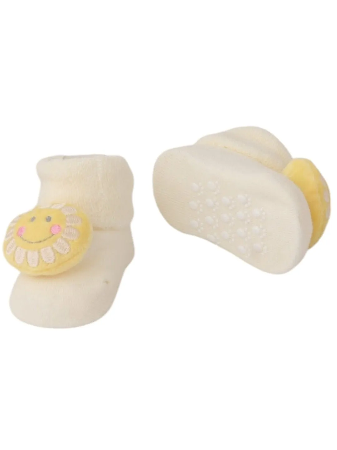Sunny Smiles Baby Socks - Warm Cream Delight