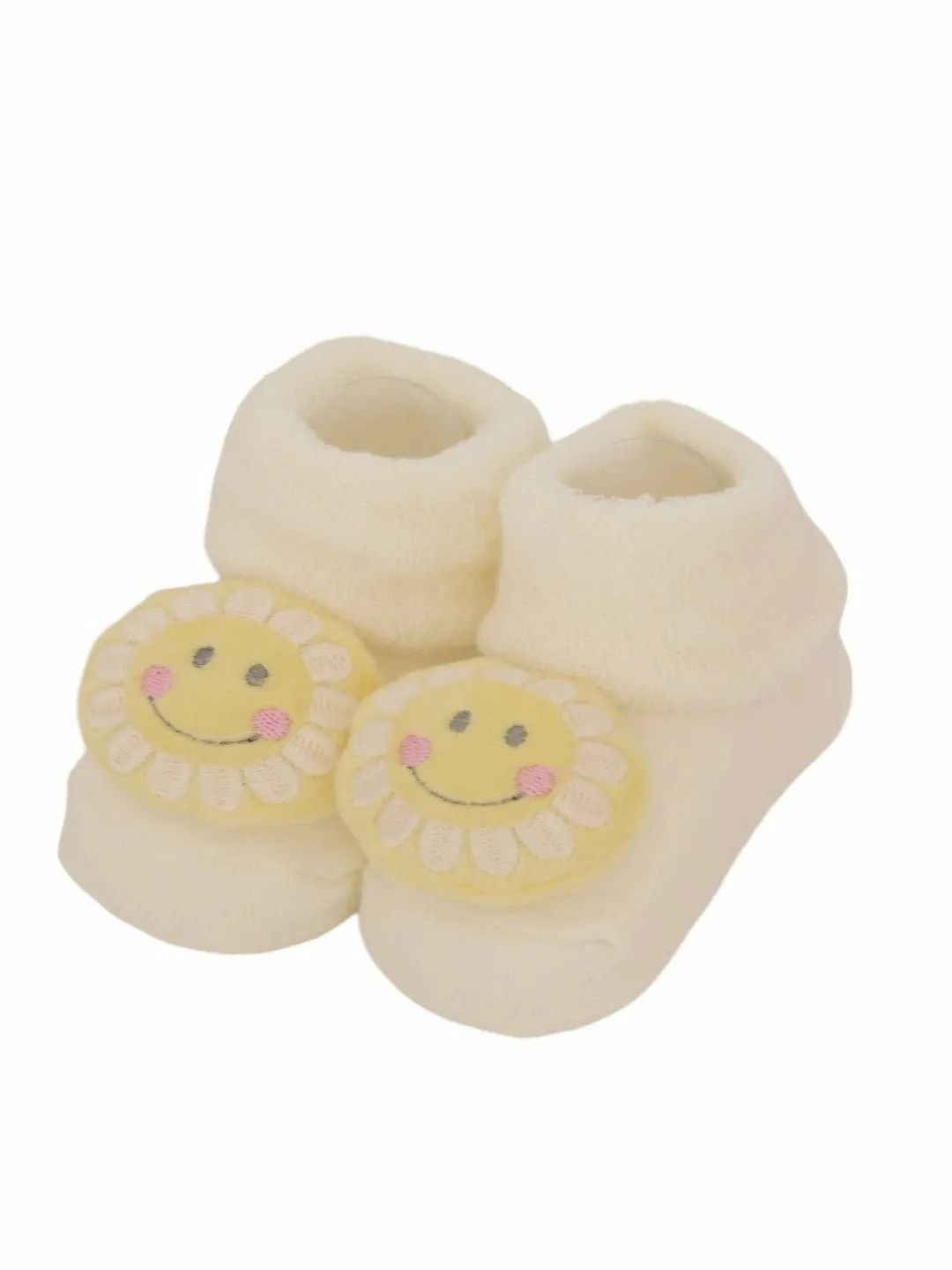 Sunny Smiles Baby Socks - Warm Cream Delight