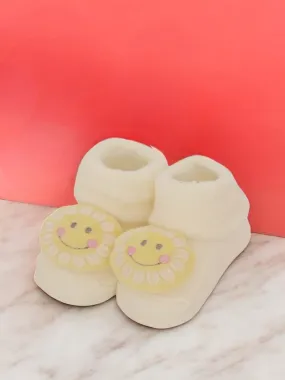 Sunny Smiles Baby Socks - Warm Cream Delight