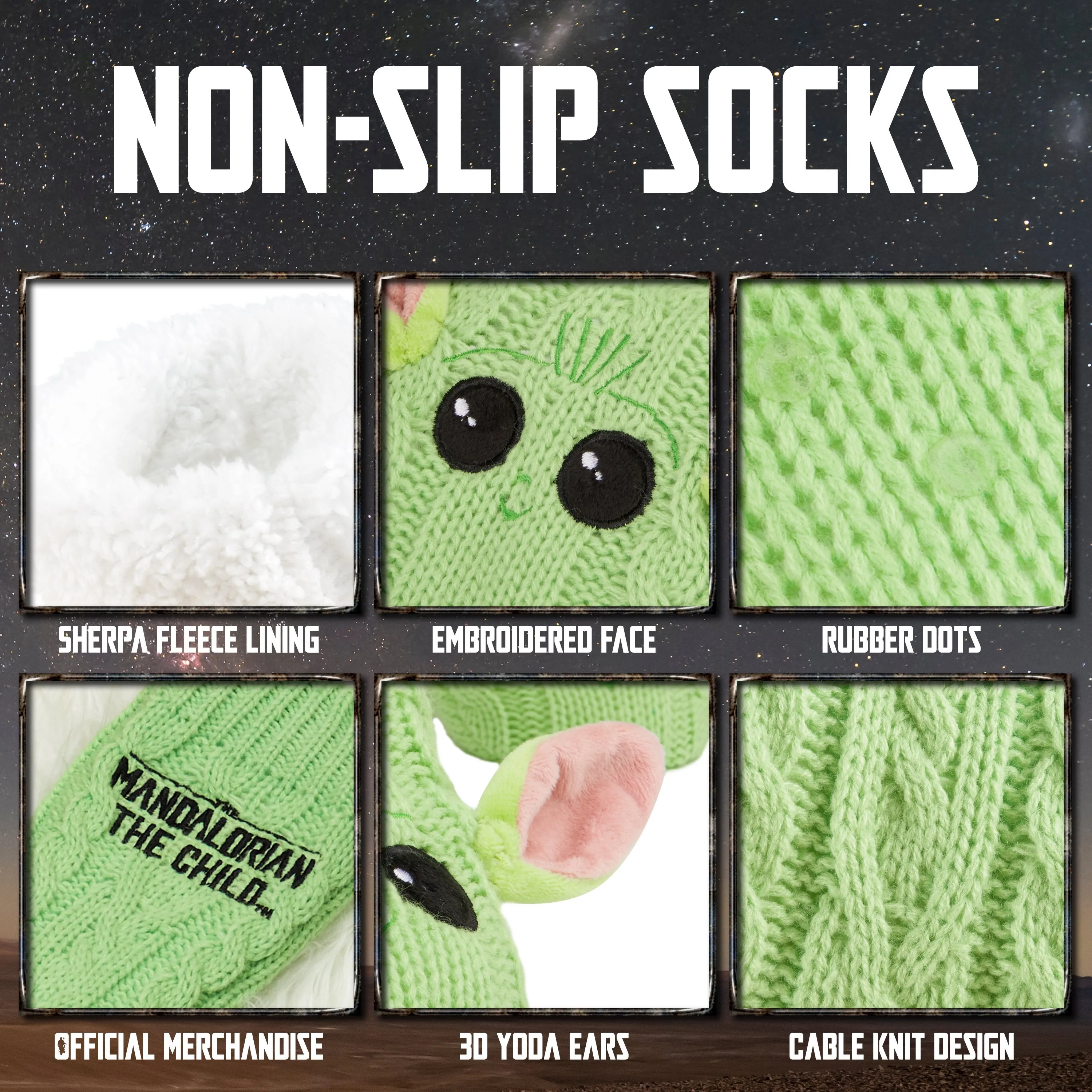 The Mandalorian Baby Yoda Slipper Socks, Women Slipper Socks Green