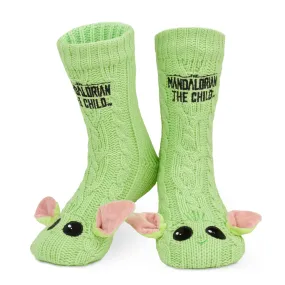 The Mandalorian Baby Yoda Slipper Socks, Women Slipper Socks Green