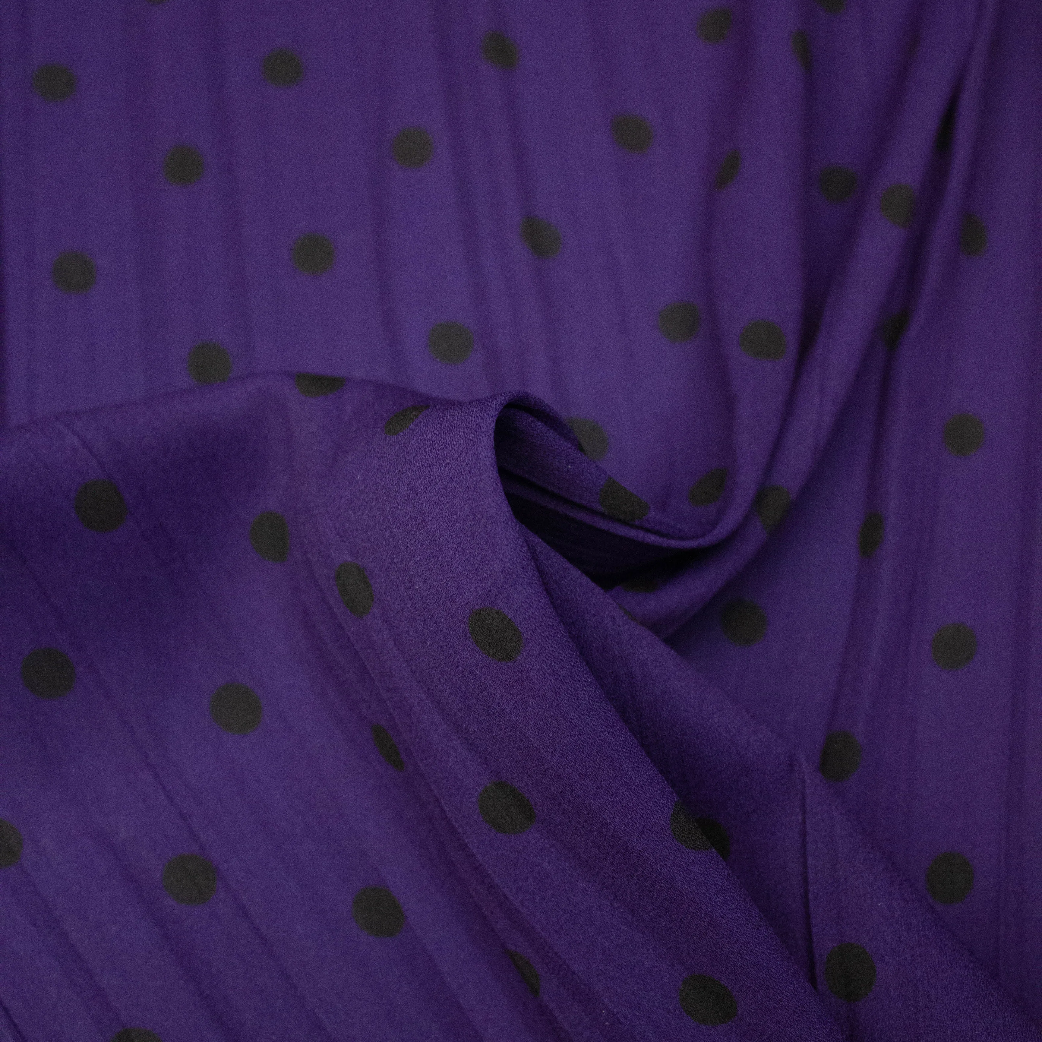 Tontelas Purple Wrinkled Polka Dot Polyester