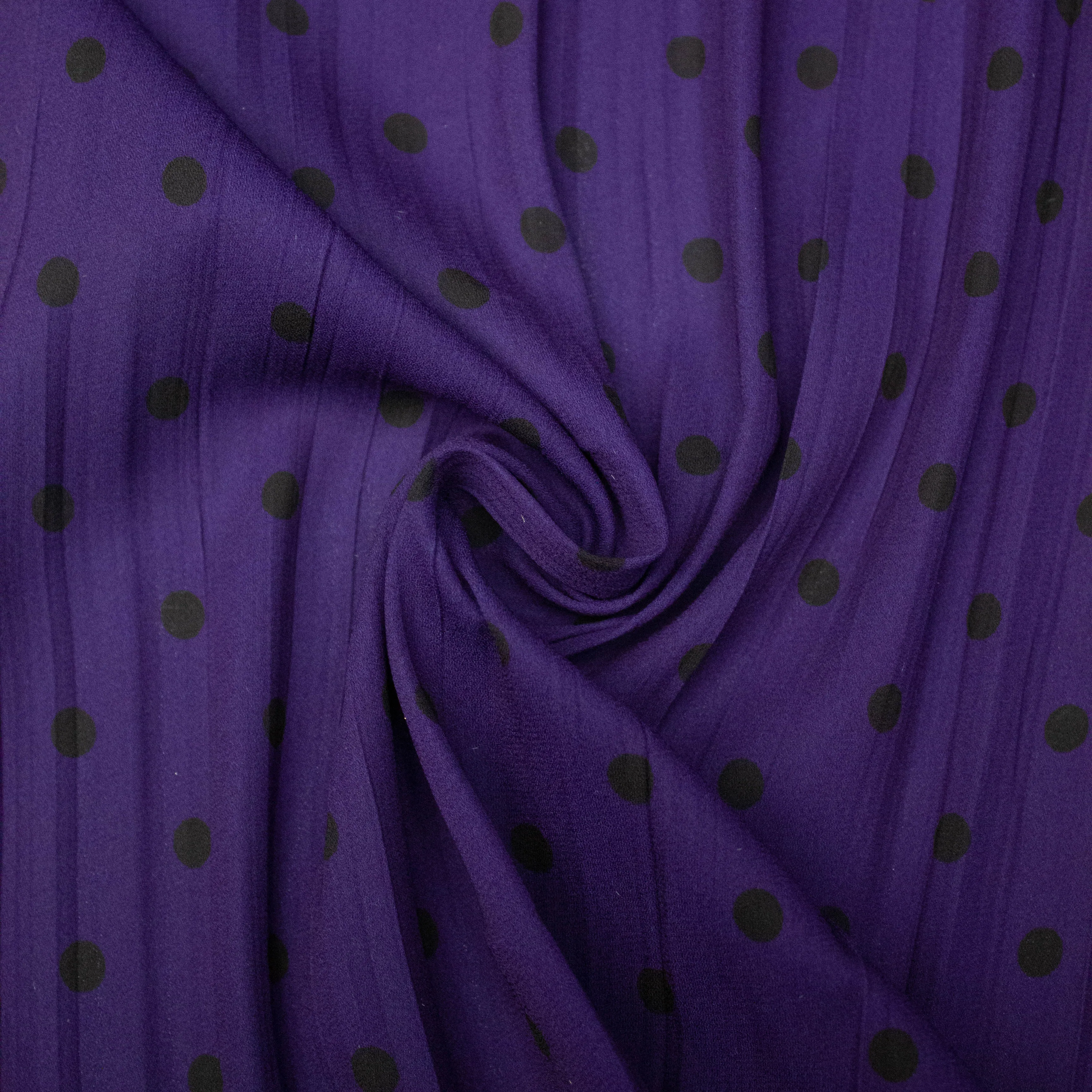 Tontelas Purple Wrinkled Polka Dot Polyester