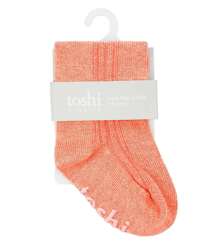 Toshi Organic Dreamtime Socks Knee - Coral