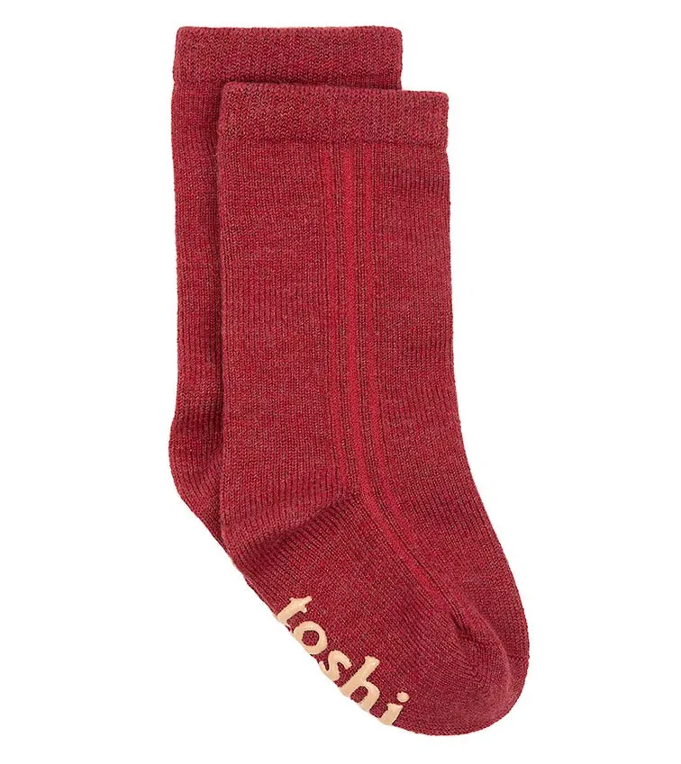 Toshi Organic Dreamtime Socks Knee - Rosewood