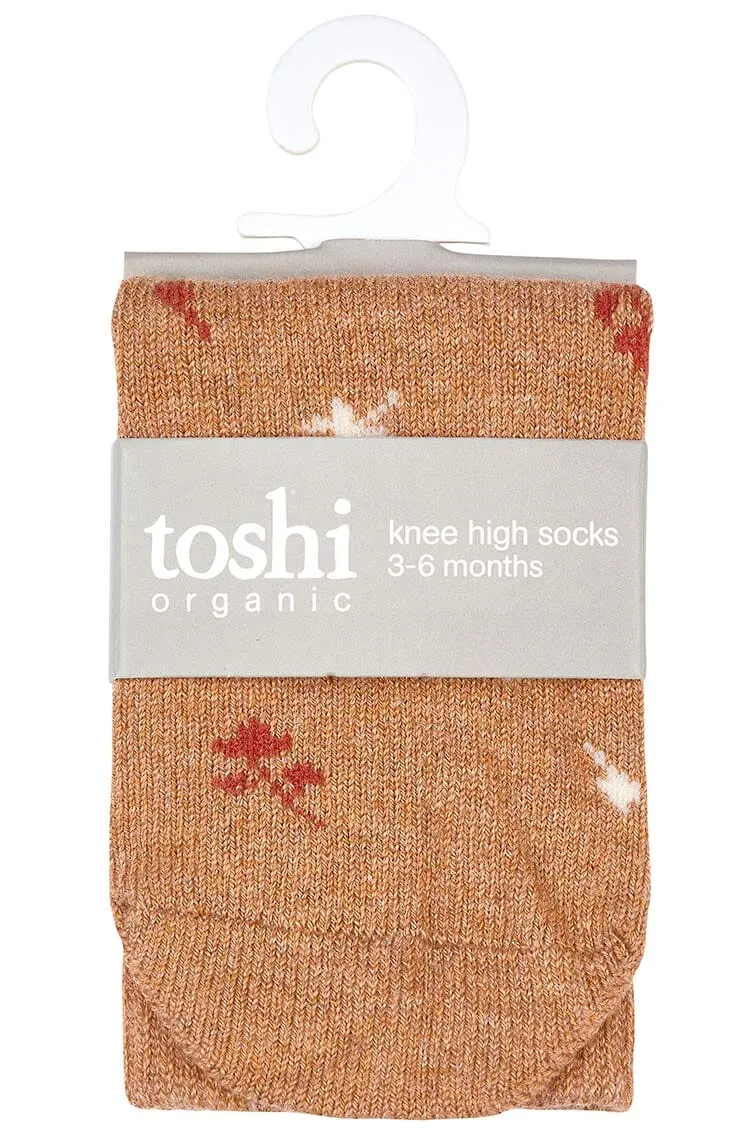 Toshi Organic Knee Jacquard Sock - Maple Leaves