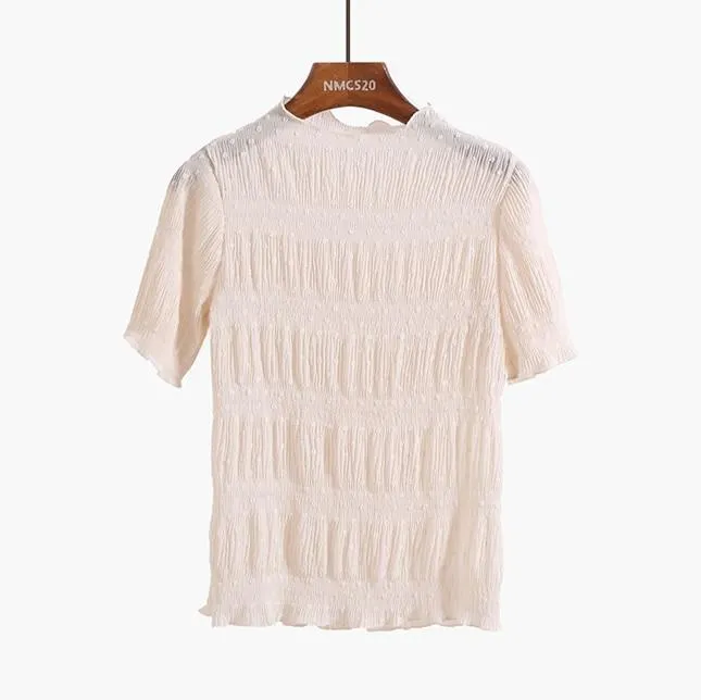 Transparent Thin Lace Pastel Colours T-Shirts